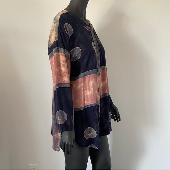 VTG Asian creations abstract button down shirt cardigan - Picture 11 of 11